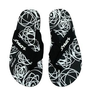 Vintage Stussy x Futura Black & White Atom Slip On Flip Flop Sandals Size 8
